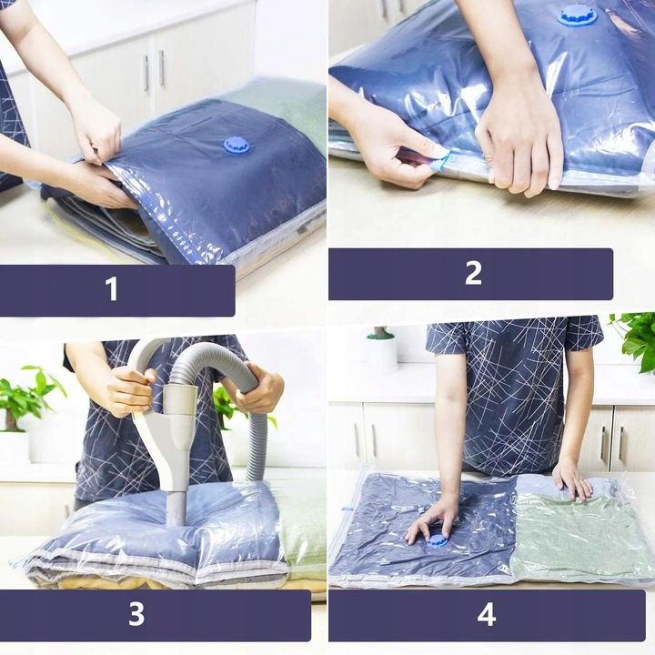 WORKI PRÓŻNIOWE Na Ubrania Pościel Torby, ZESTAW 10 SZTUK, 60x80 + POMPKA Waga produktu z opakowaniem jednostkowym 0.2 kg